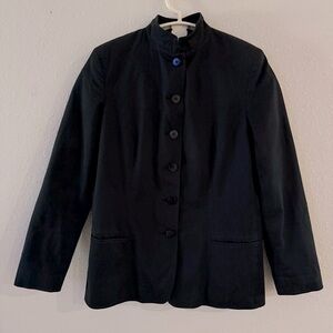 Lauren Ralph Lauren Jacket Cotton Blend Mandarin Collar Black Women’s Size 10P